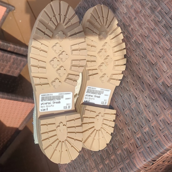 Women's canvas chunky heel combat boot - Picture 2 of 5